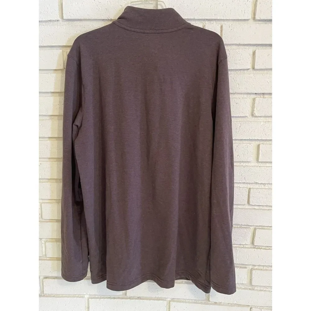 Swiss Tech Men's Sweater Size XL Brown 1/4 Zip Pullover‎ Long Sleeve Zip Pocket
